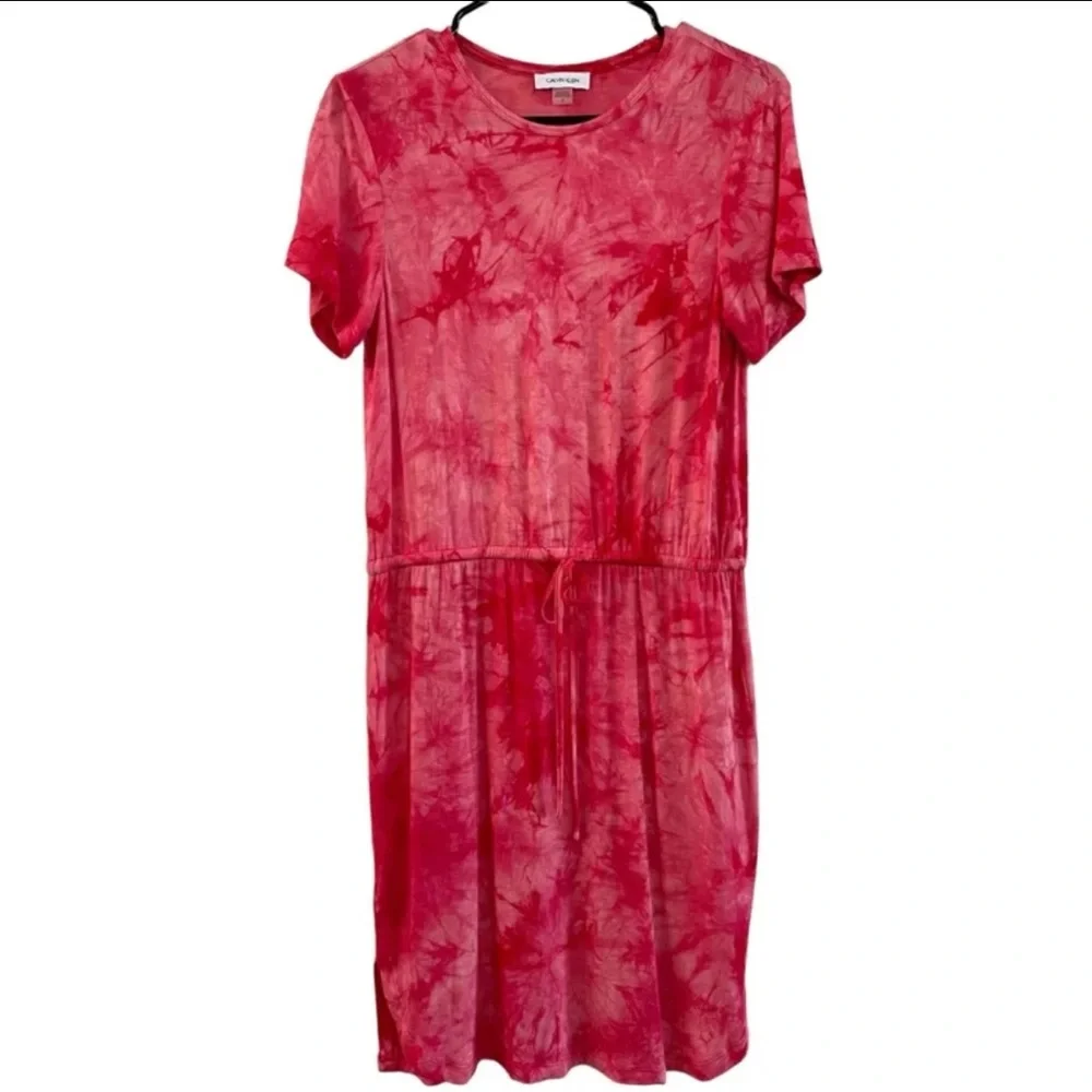 CALVIN KLEIN Woman’s Tie Dye Short Sleeve T-Shirt Dress size Small - Picture 2 of 10